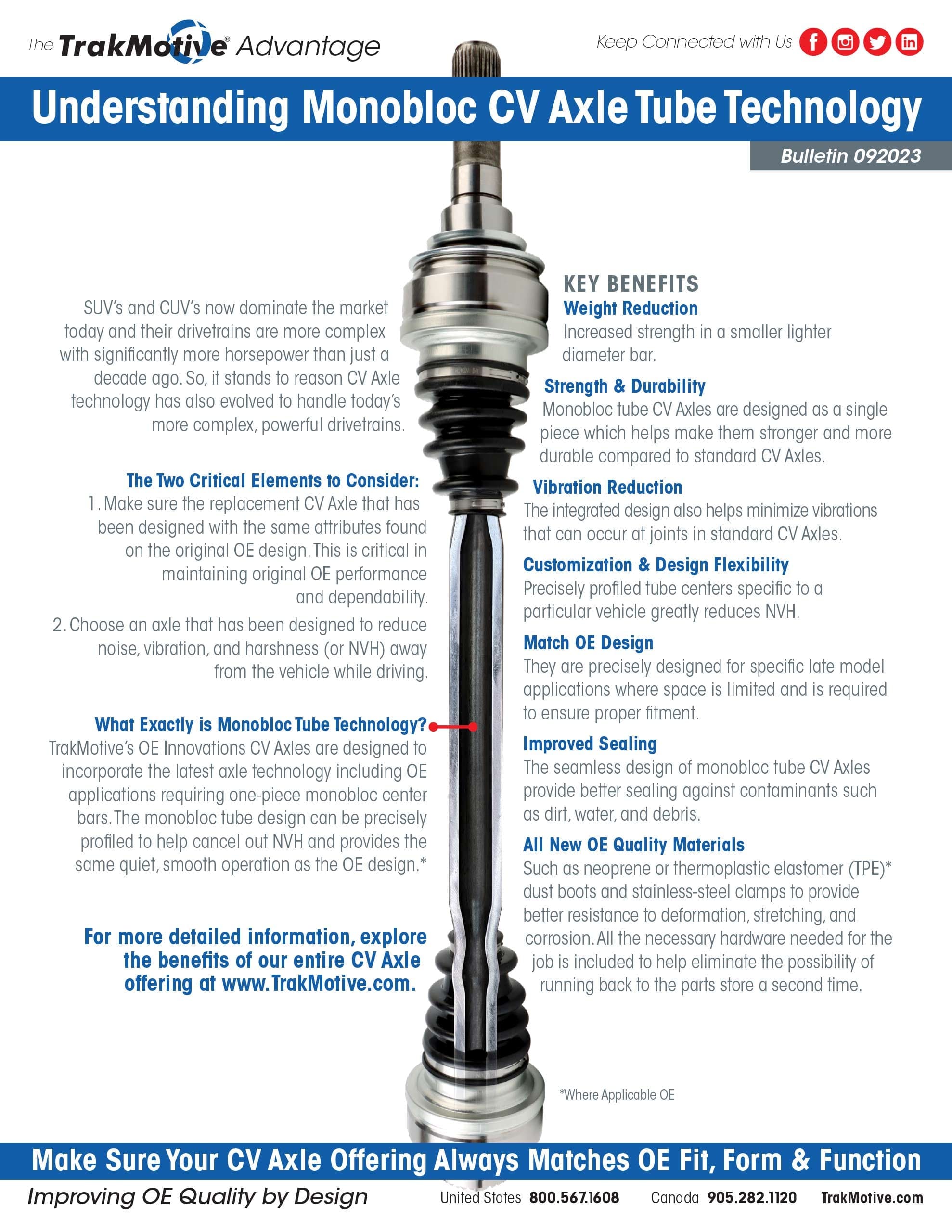 09/2023: Understanding Monobloc CV Axle Tube Technology
